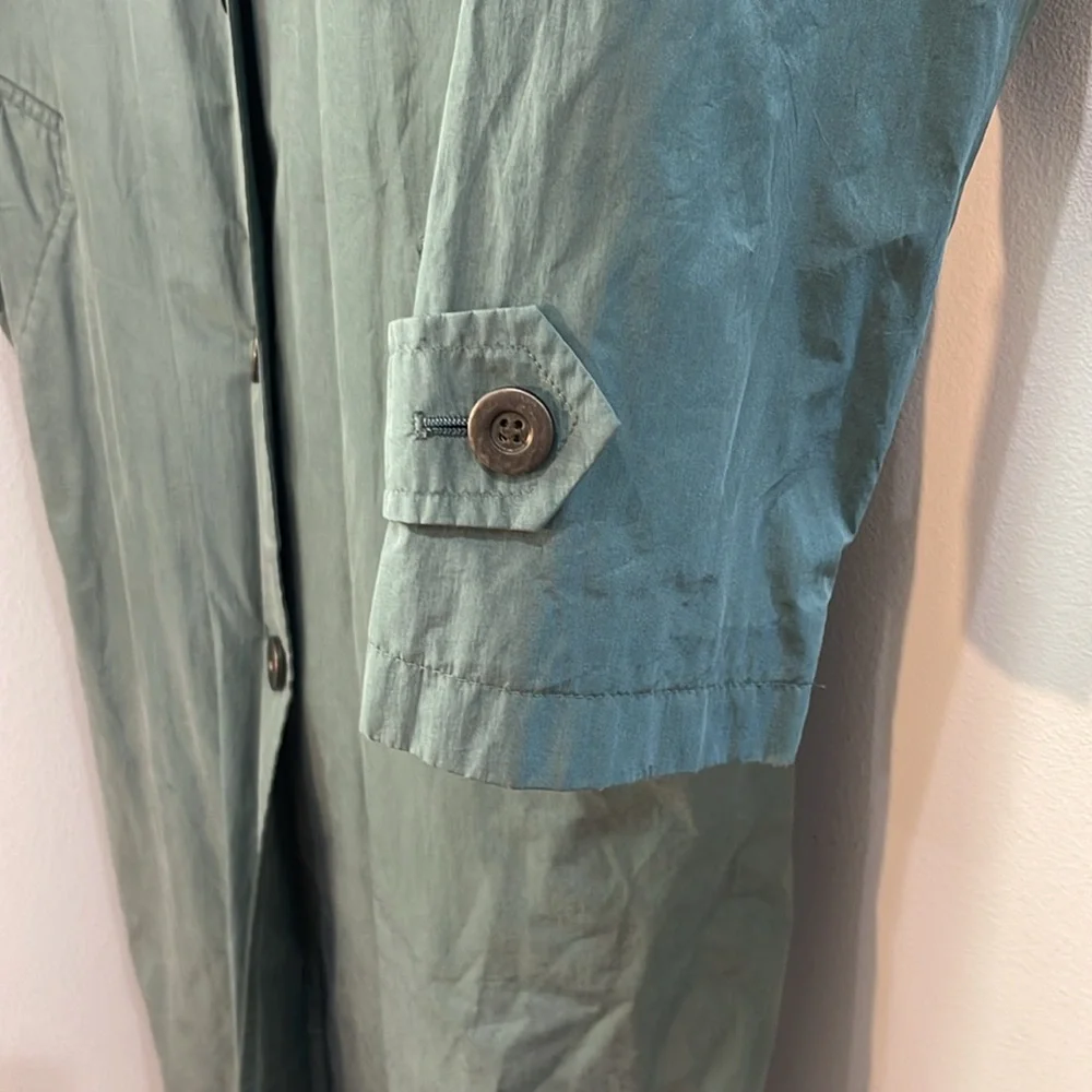 Vintage London Fog full length sagey green-blue trench coat - Picture 5 of 7